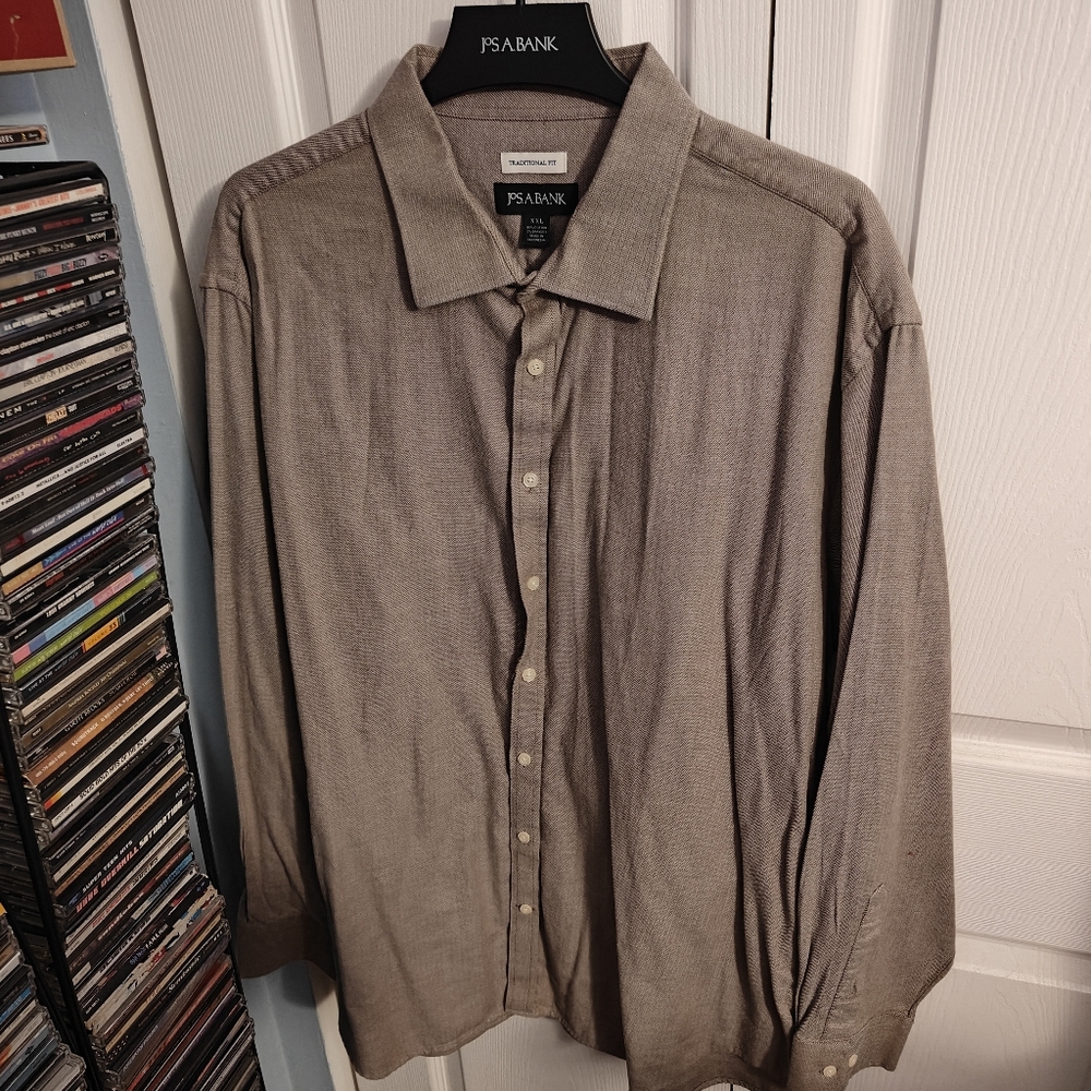 Jos A Bank Brown Button-Up Shirt